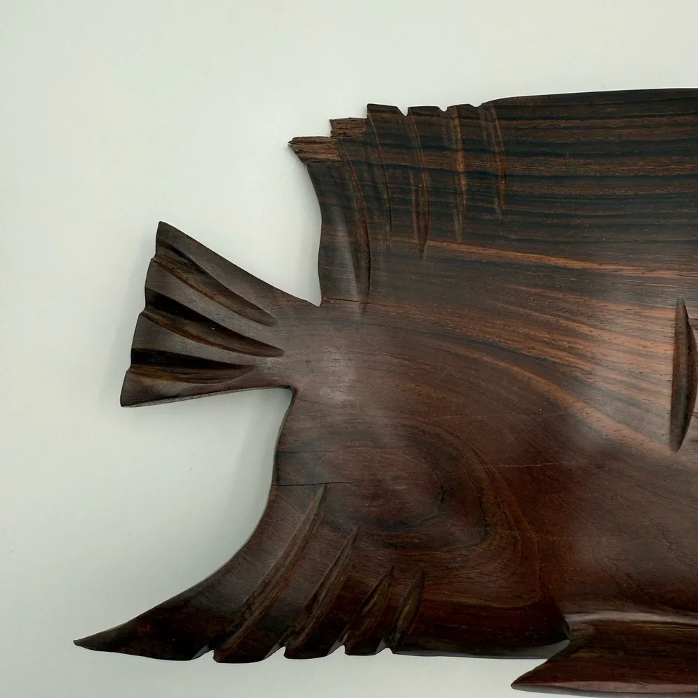 Vintage Wooden Fish Tropical‎ Hand Carved Beach Decor Carved Figurines